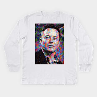 Elon Musk Trippy Tee Kids Long Sleeve T-Shirt